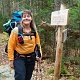 Jen at the junction of York Pond trail, the eastward portion that Darlene took yesterday to get back to her car.